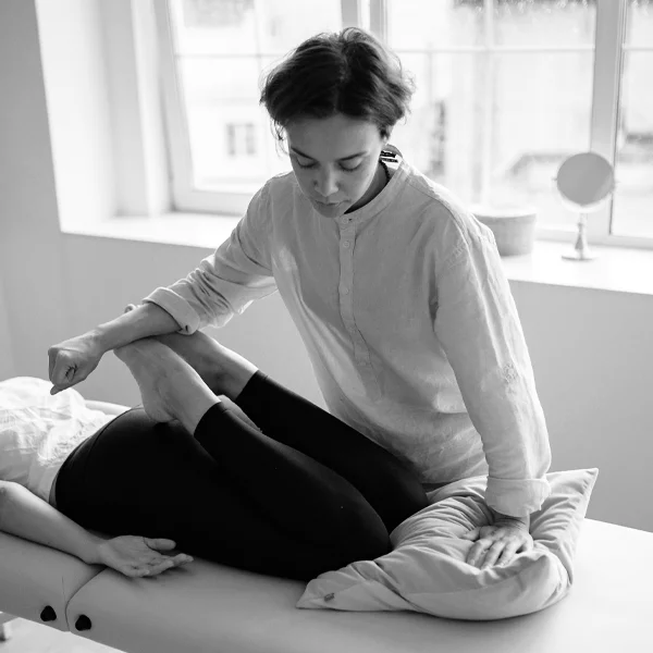 Leg stretches in a Thai massage